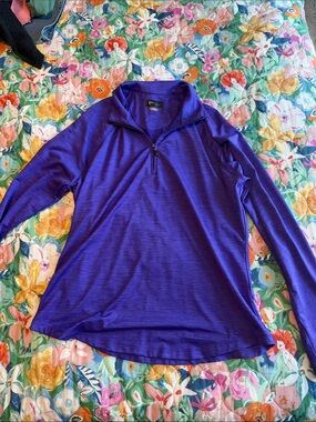 Greg Norman Collection Purple Quarter-Zip Long Sleeve Top